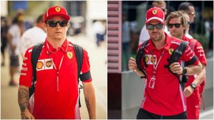 Raikkonen y Vettel, con sendos brazaletes.