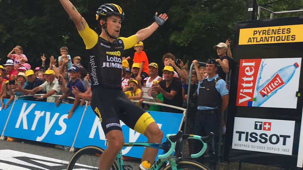 Roglic came first in dramatic mountain stage