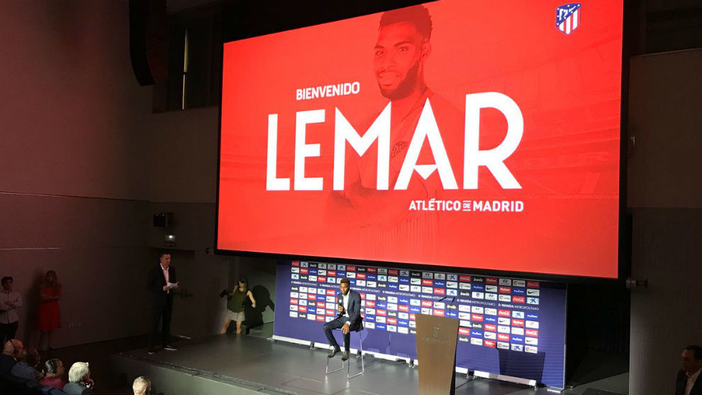 Lemar speaks to the press during his presentation