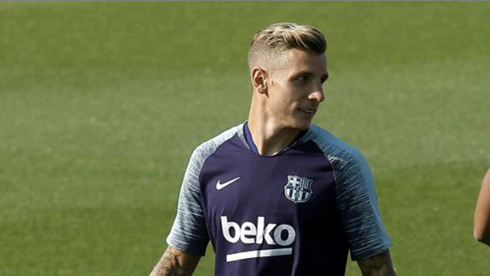 Barcelona&apos;s French defender Lucas Digne