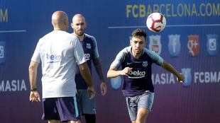 Munir y Aleix Vidal, en un entrenamiento.