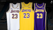 Las tres camisetas de juego de los Lakers para el prximo ao.
