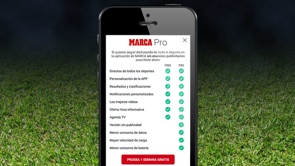 Suscrbete a MARCA Pro, la app de MARCA sin anuncios publicitarios