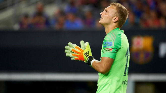 Jasper Cillessen reacts during the International Champions Cup
