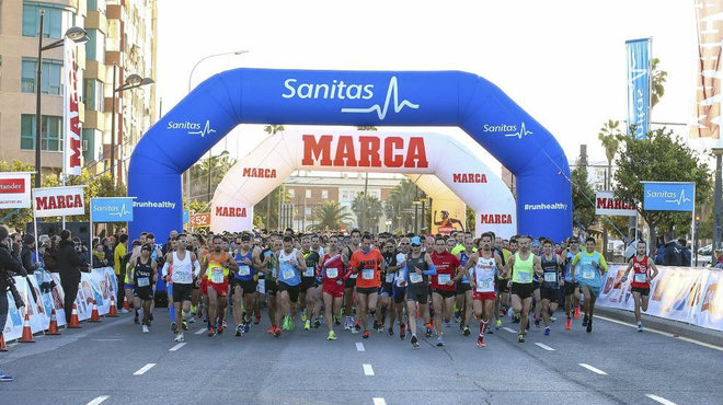 Salida de la Sanitas MARCA Running Series Valencia 2018.