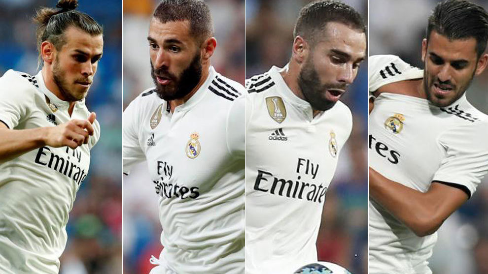 Bale, Benzema, Carvajal and Ceballos