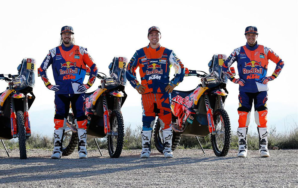 Price, Walkner y Sunderland, los tres ltimos ganadores del Dakar.