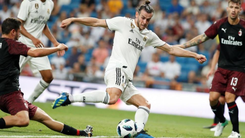 Gareth Bale durante el partido del Real Madrid contra el Milan