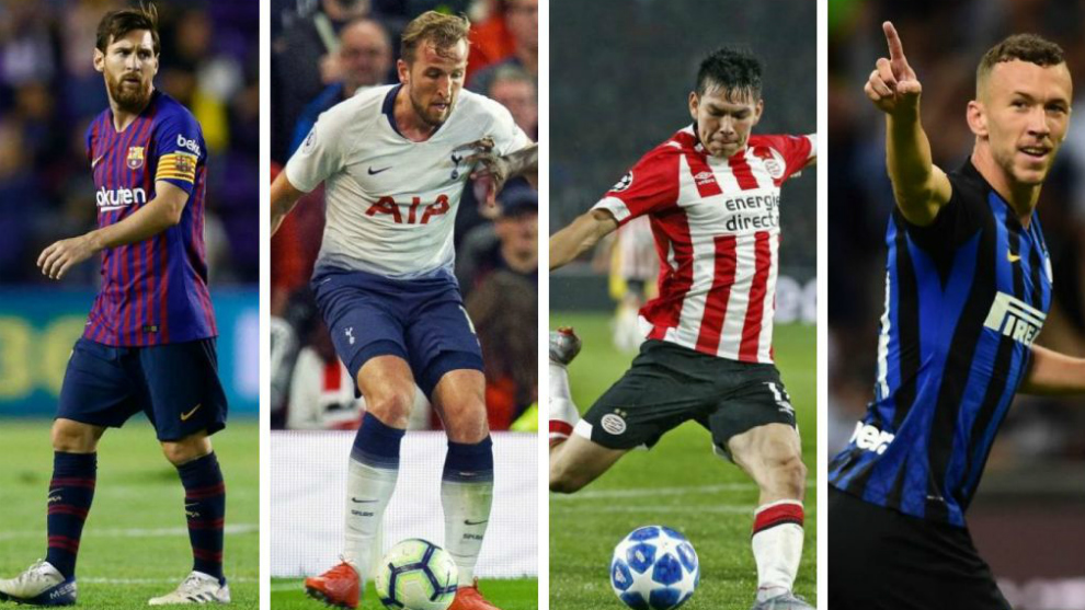 Messi, Kane, Lozano y Perisic.