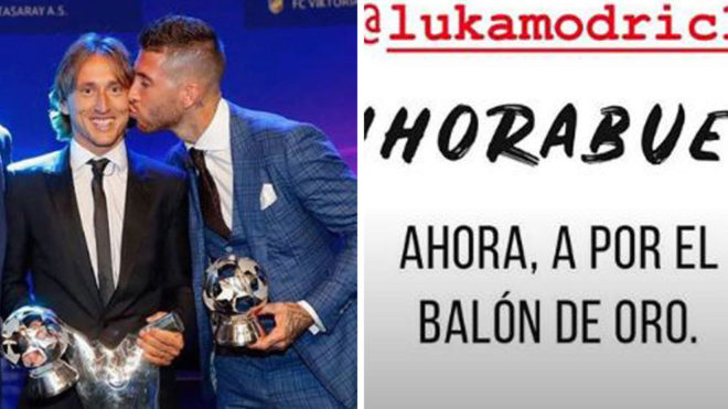 Sergio Ramos to Modric: Now for the Ballon d&apos;Or!