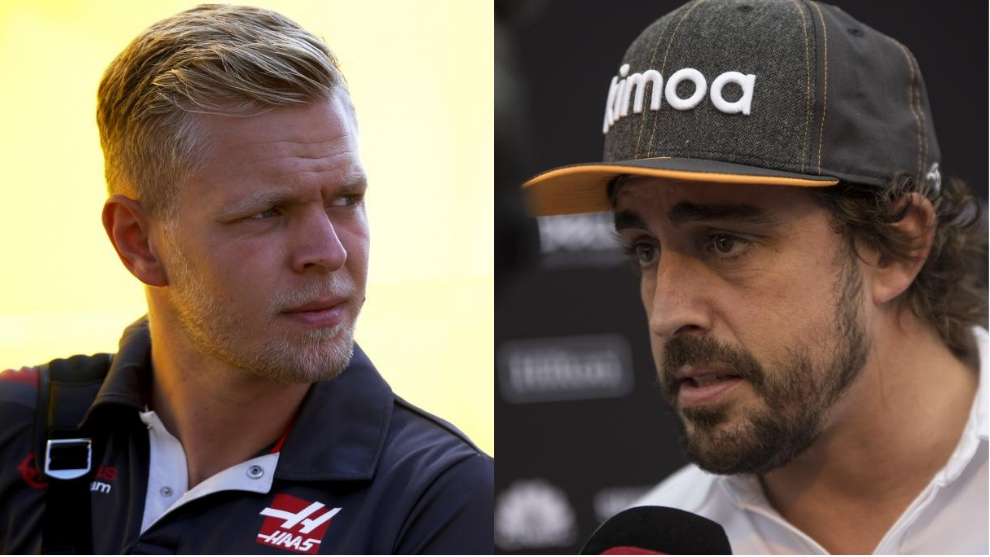 Alonso: "Jajaja, Magnussen quiere echar una carrera en la curva 1"