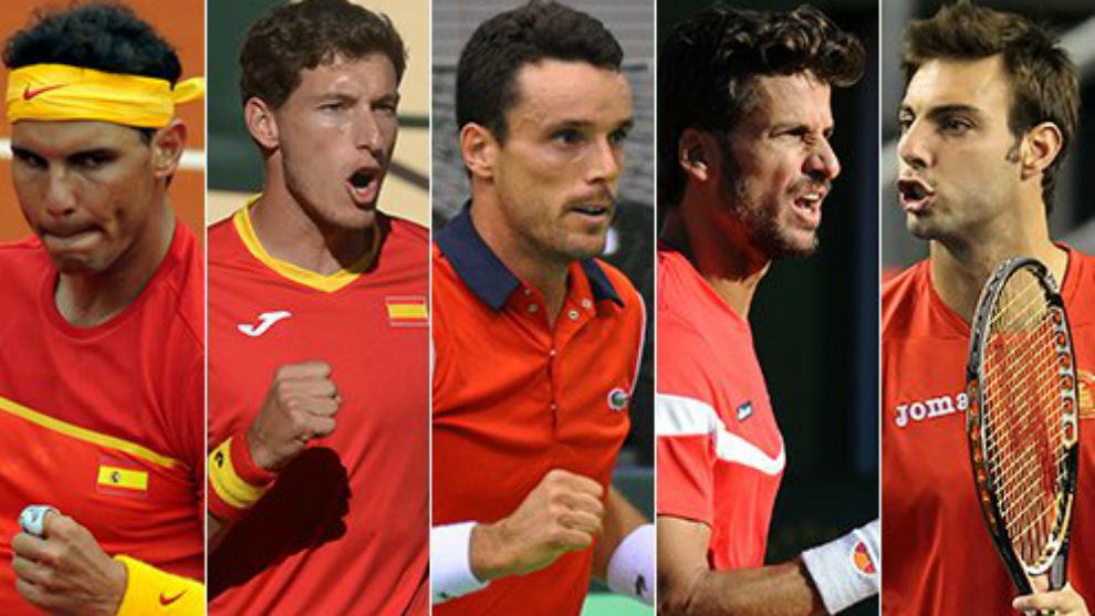 Copa Davis 2018 Nadal, Carreño, Bautista, Feli López y Granollers