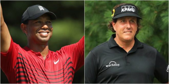 Tiger Woods (42) y Phil Mickelson (48).