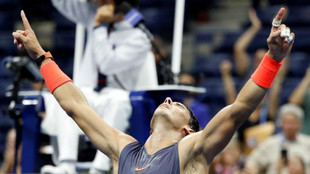 Rafael Nadal celebra su triunfo