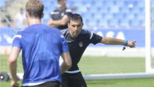 Asier Garitano, durante un entrenamiento con la Real Sociedad.