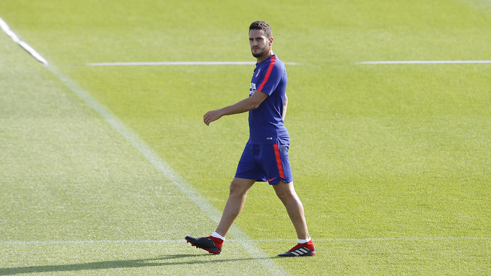 Koke, during a training session
