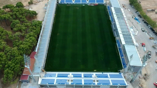 Vista area del Estadio de El Alcoraz