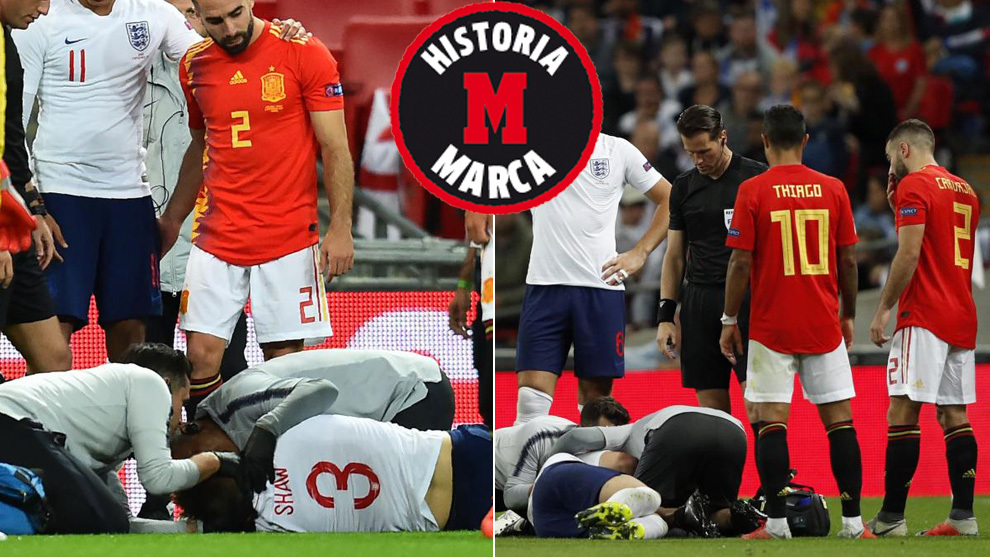 Carvajal did not move for six minutes as the FA&apos;s medical staff...