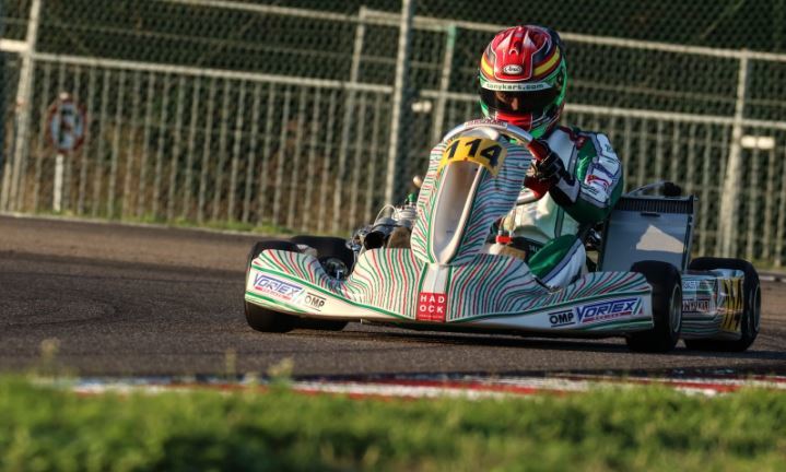 David Vidales, durante el Mundial de Karting KZ2 en Blgica