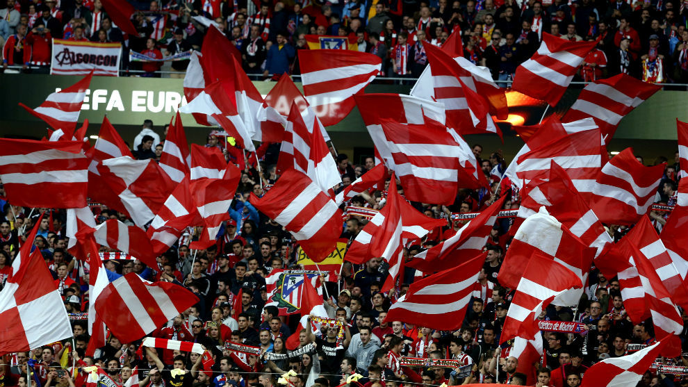 Aficin del Atltico durante un partido en el Wanda Metropolitano