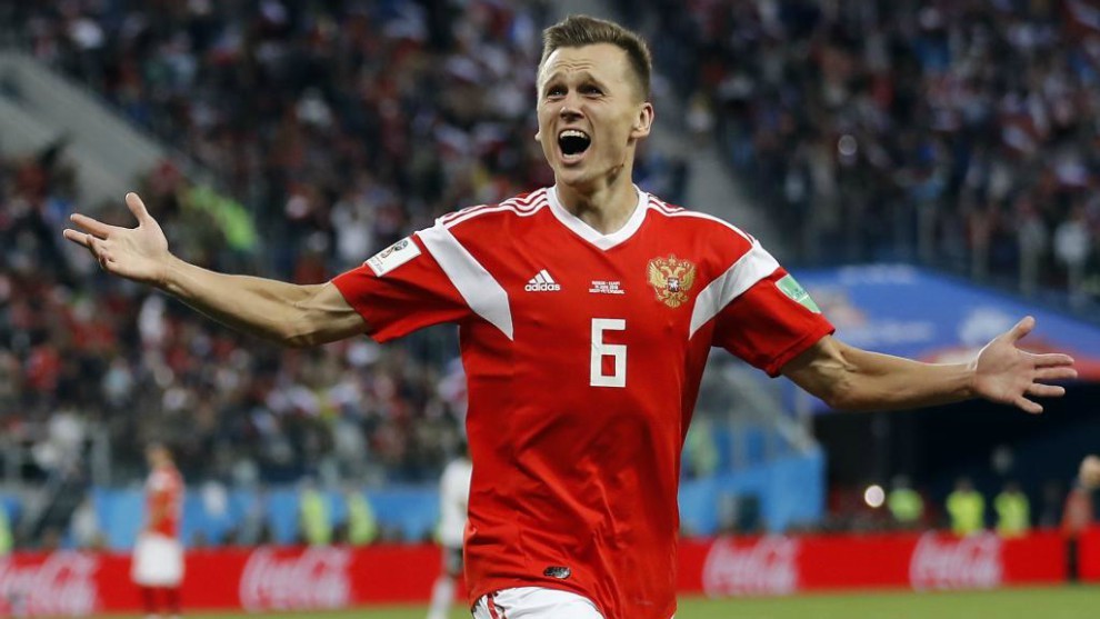 Cheryshev celebra un gol durante el Mundial de Rusia.