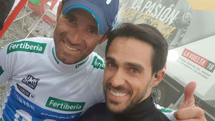 Alberto Contador y Alejandro Valverde, el mircoles en Oiz.