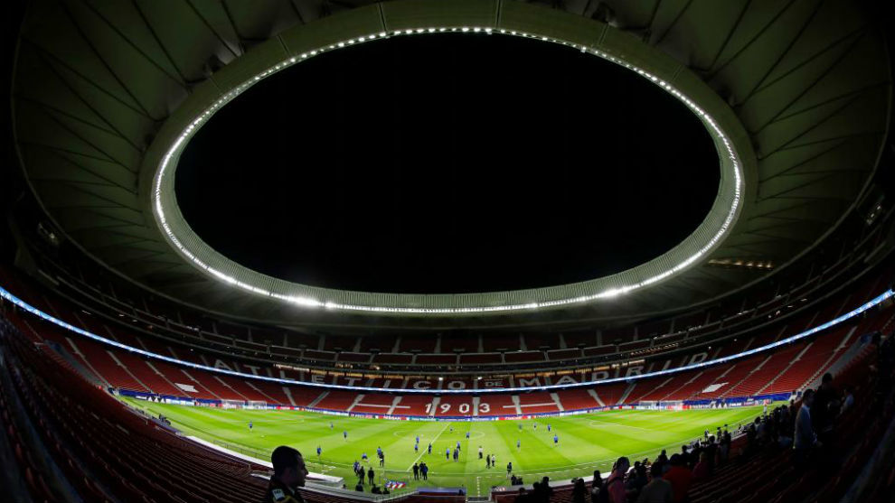 El Wanda Metropolitano antes de un partido de Champions de la pasada...