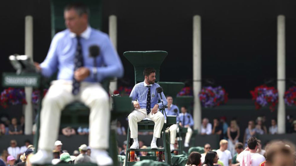 Jueces de silla, durante una edicin de Wimbledon