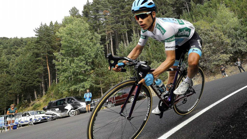 Miguel ngel Lpez durante la 20 etapa de la Vuelta a Espaa.