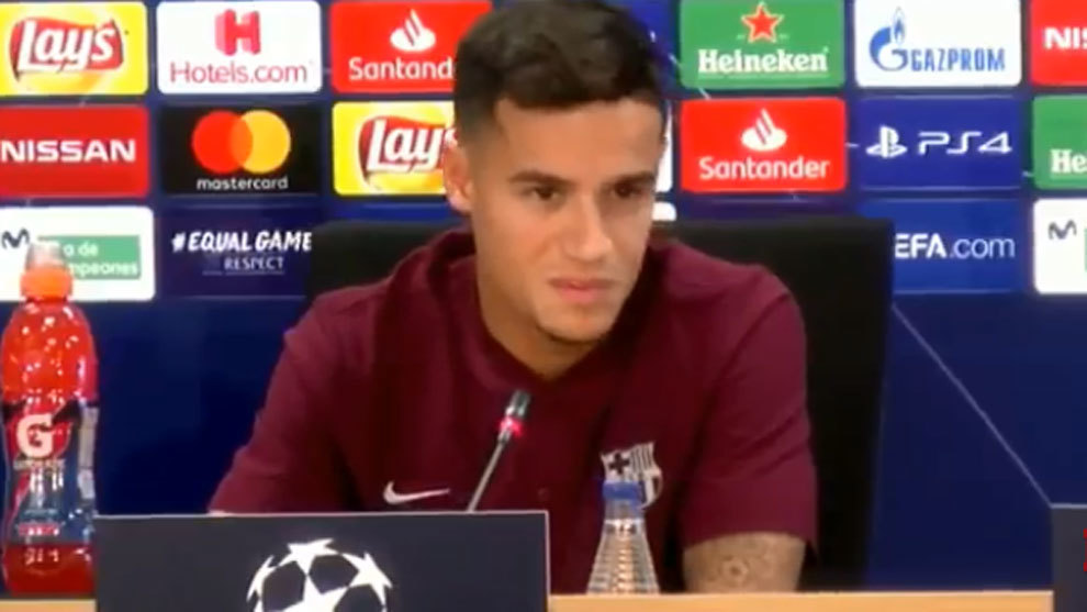 Coutinho, in the Barcelona press conference