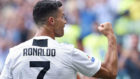 Cristiano Ronaldo celebra uno de los goles que anot al Sassuolo.