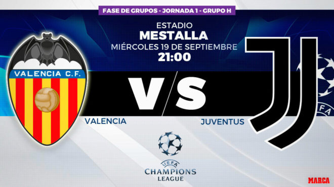 Valencia vs Juventus - Champions League - Mestalla 21:00 horas