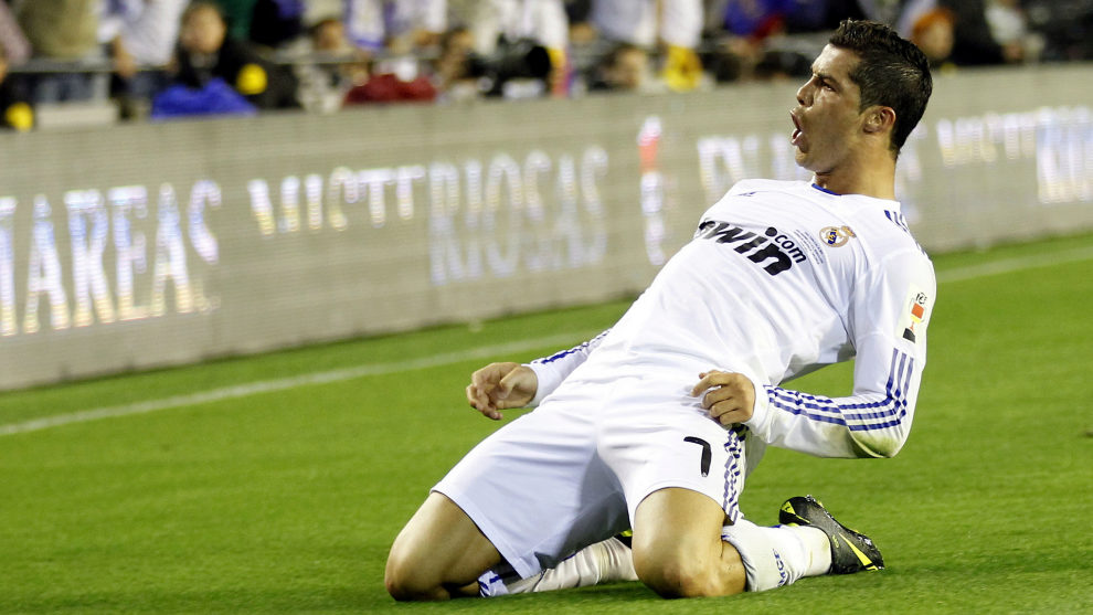 Cristiano Ronaldo celebra el tanto que le dio la Copa del Rey al...