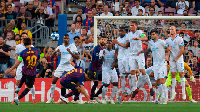 Barcelona Vs Psv Messi Scores The First Goal Of The 18 19 Champions League Group Stage Marca In English
