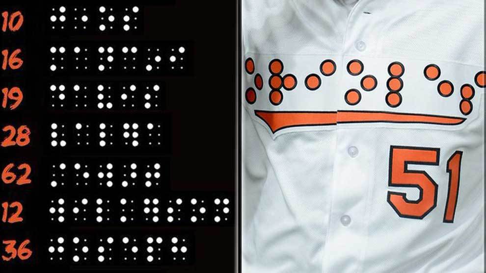 MLB: Camisetas en Braille: los Orioles hacen historia en el deporte - Los  Orioles (MLB) se han convertido en el primer