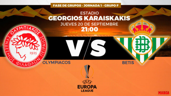 Olympiacos vs Betis - Europa League - 21:00 horas