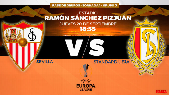 Sevilla vs Standard de Lieja - Europa League - 18:55 horas