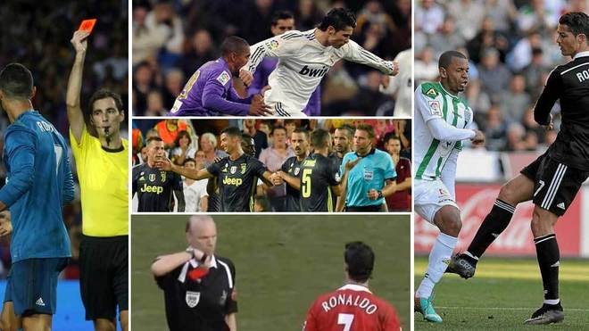 The 11 times Cristiano Ronaldo has been shown a red card