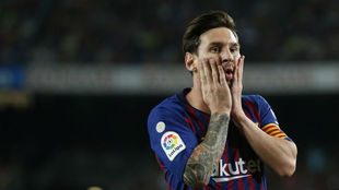 Messi, en el choque contra el Girona.