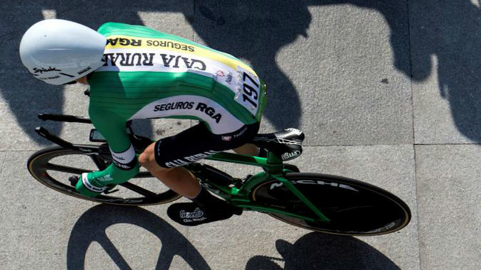 Nick Schultz en la primera etapa de la Vuelta a Espaa.