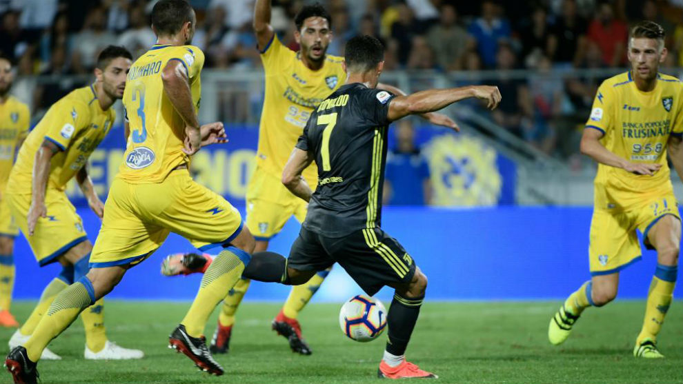 Cristiano marca el 0-1 contra el Frosinone.