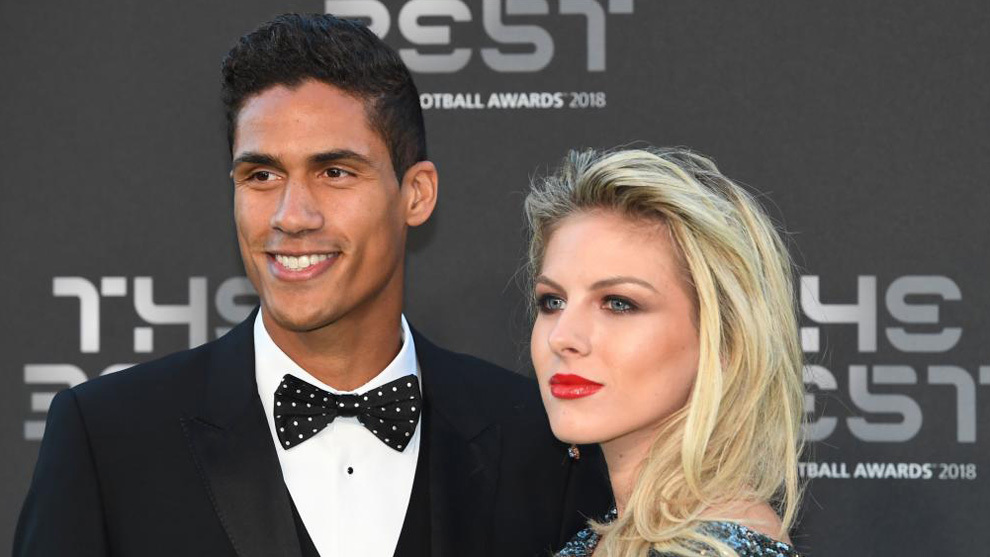 France and Real Madrid defender Raphael Varane and his wife Camille...