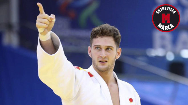 Nikoloz Sherazadishvili, en el Mundial de judo de Bakú.