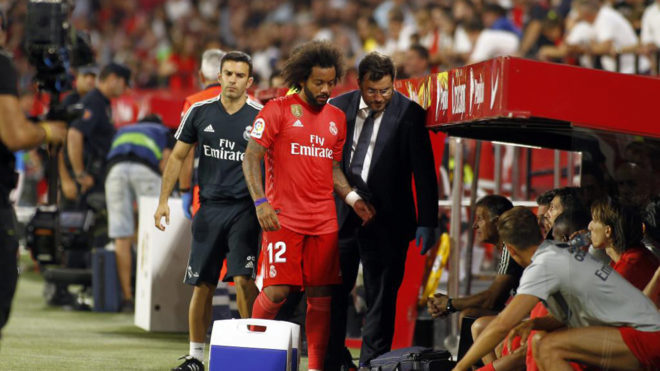 Marcelo se lesion en un gemelo ante el Sevilla y no jugar el...