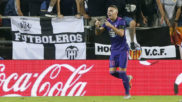 Iago Aspas celebrando el tanto del empate contra el Valencia.