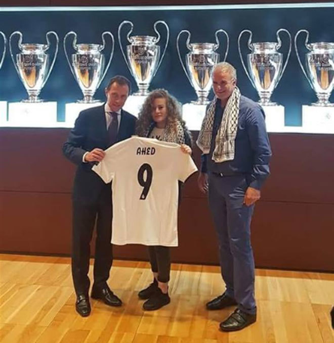 Real Madrid welcome Ahed Tamimi to the Bernabeu
