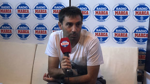 Asier Garitano durante la entrevista.
