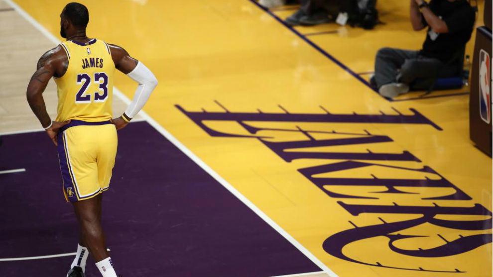LeBron James, en un partido de los Lakers.