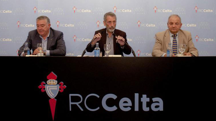 Barros, Mourio y Posadas, durante la rueda de prensa informativa de...