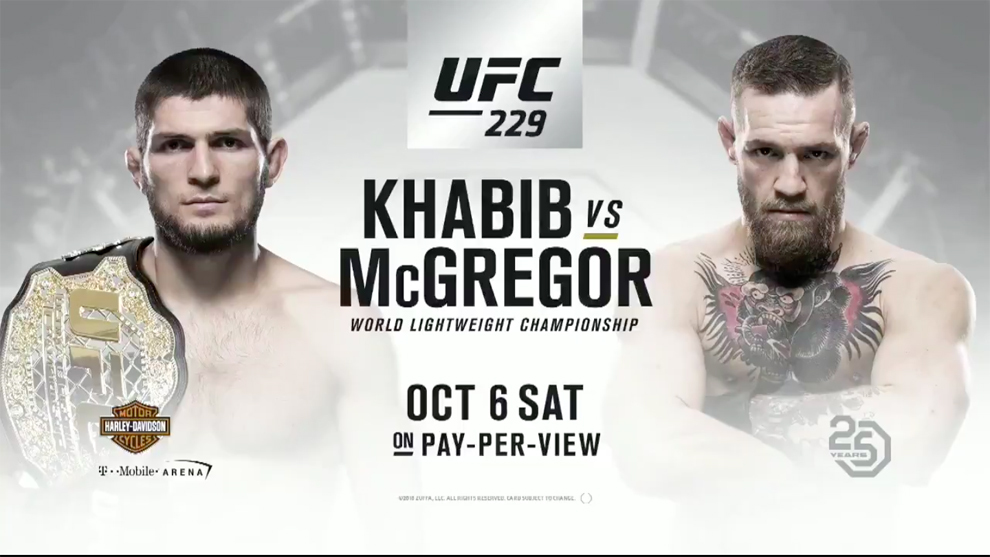 McGregor vs. Khabib, prximo 6 de octubre - UFC 229